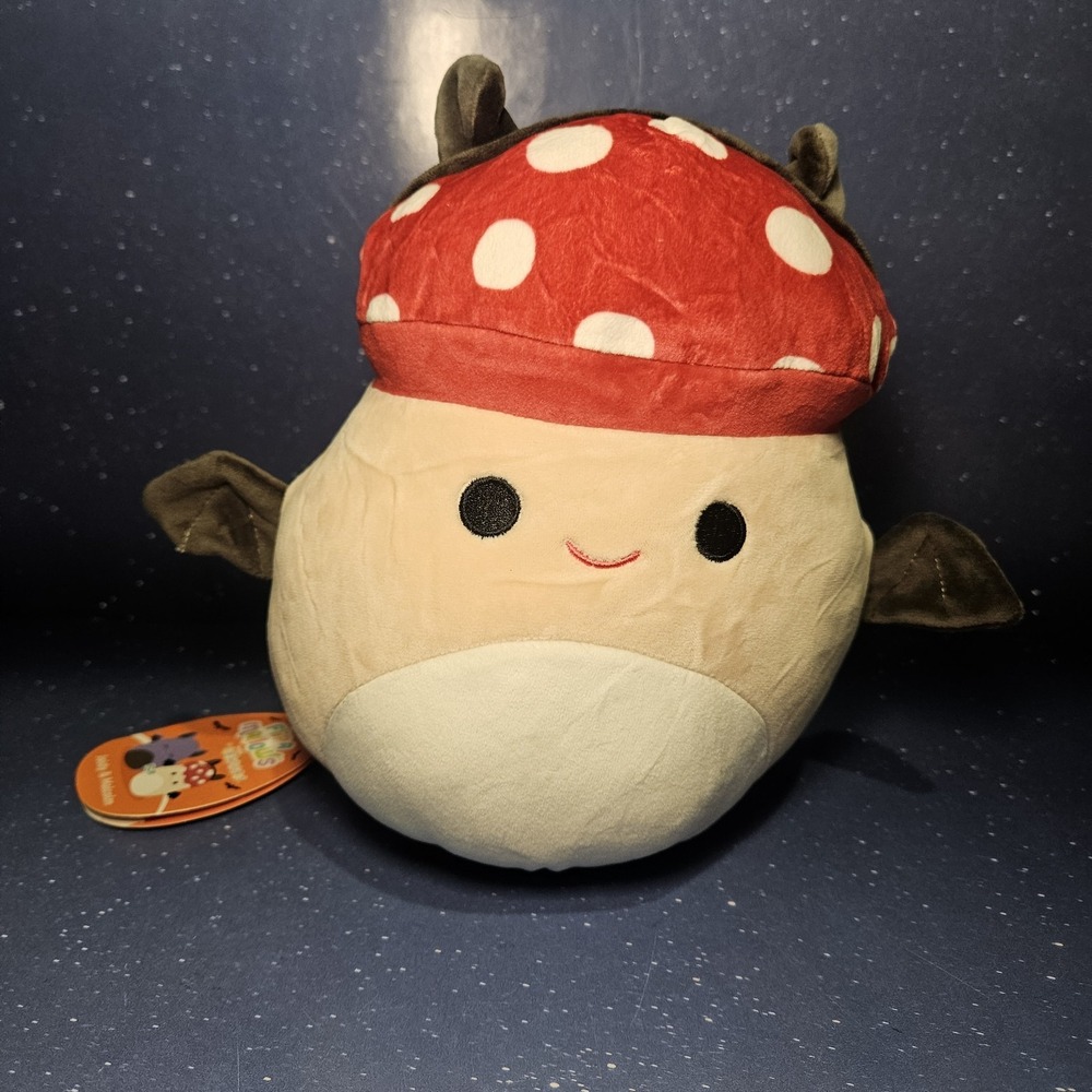 Squishmallow 8" Flip a Mallows Joldy & Malcolm Plush Kellytoy NWT  Mushroom Bat